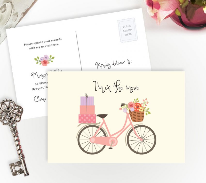 moving cards with bicycle